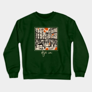 Deja Vu | Retro Paris | Girl In The Orange Dress | Impressionistic Crewneck Sweatshirt